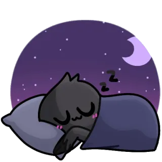 😴 slapen, nacht, maan, slaperig, cartoon, lief, droom, personage telegram sticker