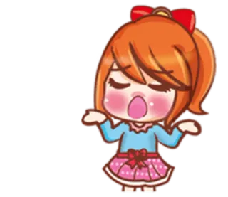 🐣 gái anime, dễ thương, hoạt hình, kawaii, biểu cảm, gái, cảm xúc telegram sticker