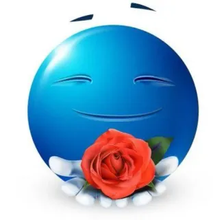 🌹 Emoji, Rose, Blume, Blau, Fröhlich whatsapp sticker