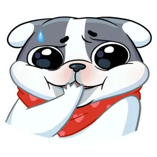 🙊 cane, cucciolo, carino, sciarpa, cartone animato, preoccupato telegram sticker