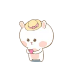 😬 desenho animado, animal, coelho, chapéu, fofo, kawaii whatsapp sticker