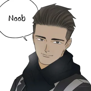 😏 Noob dibujo animado, hombre, personaje, novato telegram sticker
