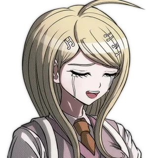 ☺️ Kaede Akamatsu Danganronpa V3: Killing Harmony anime, cô gái, khóc, tóc vàng, trò chơi điện tử telegram sticker