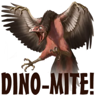 👍 DINO-MITE! bird, dinosaur, attack, wings, prehistoric telegram sticker