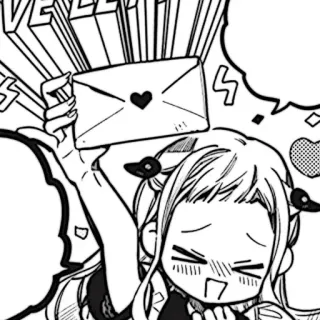 🩹 anime, manga, letra, amor, corazón, dibujos animados telegram sticker