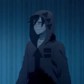 🦇 Zack Angels of Death Anime, Karakter, Perban, Hoodie telegram sticker