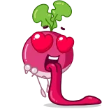 😍 radis, dessin animé, nourriture, légume, amour, coeurs telegram sticker