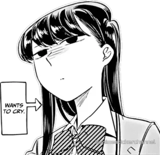 🙂 Komi Shouko Komi Can't Communicate WANTS TO CRY. komi, anime, manga, komi can't communicate, verdrietig, huilen, emotioneel whatsapp sticker