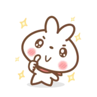 👍 fofo, coelho, animal, brilhos, feliz, kawaii, coelho telegram sticker