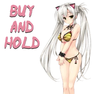 ❤️ BUY AND HOLD Anime Mädchen, Bikini, Kaufen und Halten, Charakter, Katzenohren telegram sticker