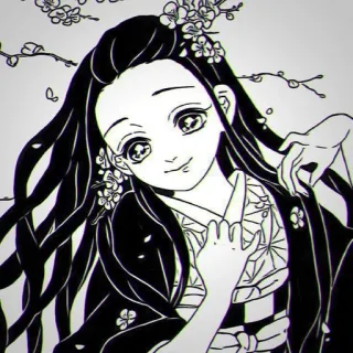 🌿 Nezuko Kamado Demon Slayer nezuko, demon slayer, anime, manga, charakter, kunst, fanart whatsapp sticker
