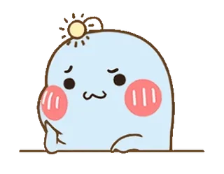 ☹️ 可爱, 萌, 软泥, 脸红, 卡通, 插画, 悲伤 telegram sticker