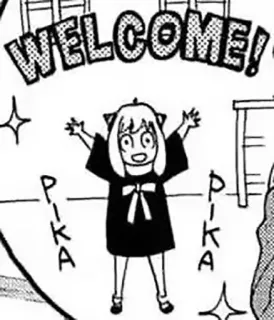 👋 Anya Forger Spy × Family WELCOME! Anime, Mangá, Spy x Family, Anya Forger, Bem-vindo(a), Saudação telegram sticker