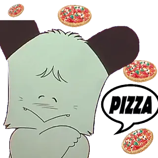 🍕 PIZZA pizza, jedzenie, kreskówka, głodny telegram sticker