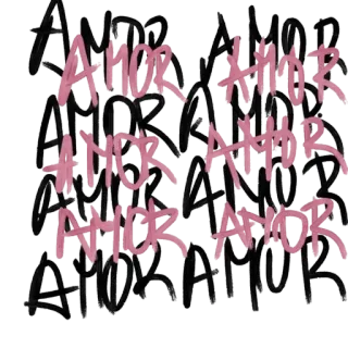 ❤️ AMOR amor, amor, español, palabra, rosa, negro telegram sticker