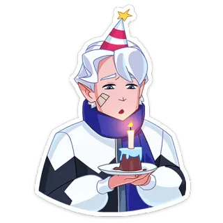🍰 การ์ตูน, ตัวละคร, วันเกิด, งานเฉลิมฉลอง, เค้ก, เทียน whatsapp sticker