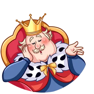 😮‍💨 왕, 왕좌, 왕관, 왕족, 지루함, 만화 whatsapp sticker