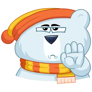 😒 ours, dessin animé, autocollant, personnage, stop, main telegram sticker