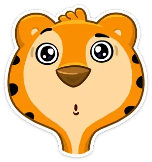 😱 tigre, mignon, dessin animé, animal, autocollant, orange telegram sticker