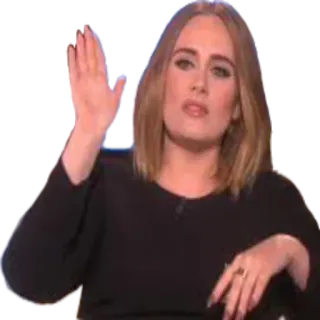 ✋ Adele cantor, celebridade, mulher, gesto de mão, acenando, olá telegram sticker