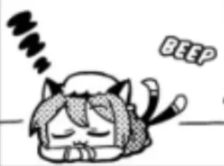 💤 BEEP Anime, Catgirl, Kawaii, Durmiendo, Lindo whatsapp sticker