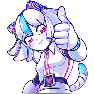 👍 애니메이션 소녀, 고양이 소녀, 로봇, 좋아요, 귀여운, 스티커 telegram sticker