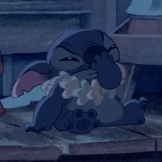 😪 Stitch walging, boos, schattig, cartoon, personage telegram sticker