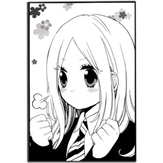 😆 Anime, Manga, Fille, Mignon, Uniforme scolaire, Dessin animé, Illustration telegram sticker