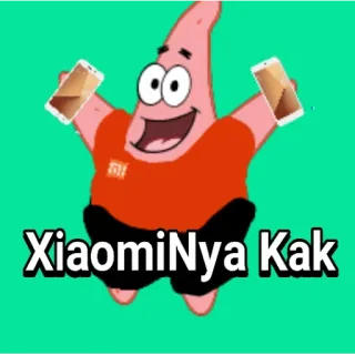 ➖ Patrick Star XiaomiNya Kak patrick, spongebob, xiaomi, telepon, kartun whatsapp sticker
