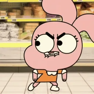 😤 Anais Watterson The Amazing World of Gumball desenho animado, zangado, animado, engraçado, coelho rosa, Gumball, Anais, personagem de desenho animado telegram sticker