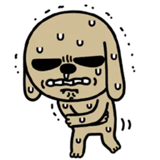 😲 anjing, keringat, kartun, kelelahan, lelah, stres whatsapp sticker