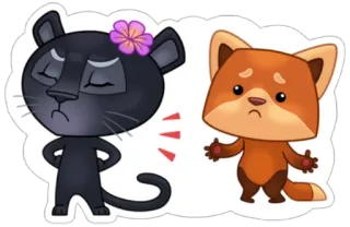 💢 Kartun, Binatang, Panther, Rubah, Lucu telegram sticker