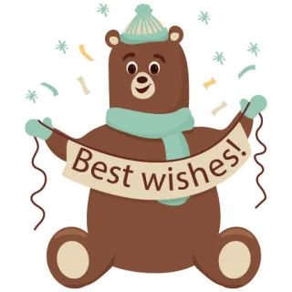 🥳 Best wishes! beer, wensen, groet, winter, feest, feestelijk, vrolijk telegram sticker