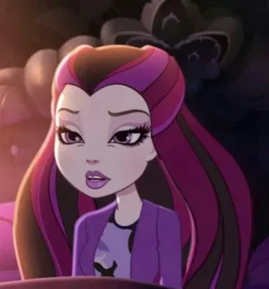 😒 Raven Queen Ever After High кукла, мультфильм, студент, подросток, принцесса telegram sticker