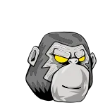 😡 Gorilla, Affe, Tier, Cartoon, Sticker, Affe telegram sticker