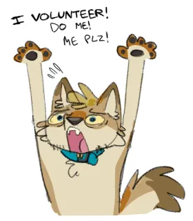 ✋ I VOLUNTEER! DO ME! ME PLZ! cat, volunteer, cartoon, pleading, begging, funny telegram sticker