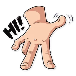 👋 HI! mano, saludo, ola, hola, amistoso telegram sticker