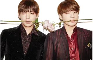 🌷 portrait, men, flowers, suits telegram sticker