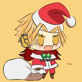 🎅 noël, père noël, chibi, animé, kawaii, fêtes whatsapp sticker
