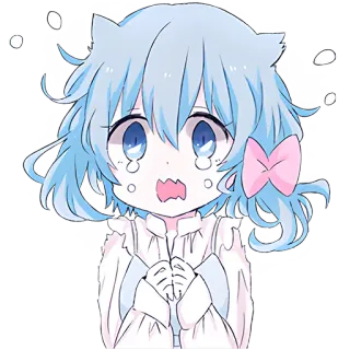 😭 Anime, Cartoon, Süß, Weinend, Kawaii, Mädchen telegram sticker