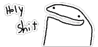 🤨 Holy Shit offensive, expletive, cartoon, meme, funny telegram sticker