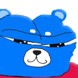 🤨 blue bear, cartoon, meme, funny, bear whatsapp sticker