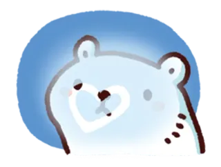 💙 곰, 귀여운, 동물, 카와이, 스티커 telegram sticker