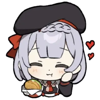 💛 anime, cartoon, cute, food, burger, character, girl telegram sticker