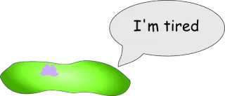😞 I'm tired уставший, мультфильм, измученный, сонный, ленивый, чувство whatsapp sticker
