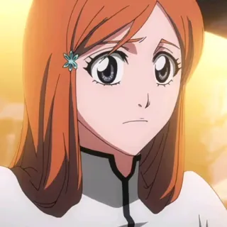 😕 Orihime Inoue Bleach anime, manga, Bleach, Orihime Inoue, character, orange hair, anime girl telegram sticker