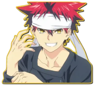 😃 Soma Yukihira Food Wars!: Shokugeki no Soma Anime, Kochen, Koch, Soma, Yukihira, Food Wars telegram sticker