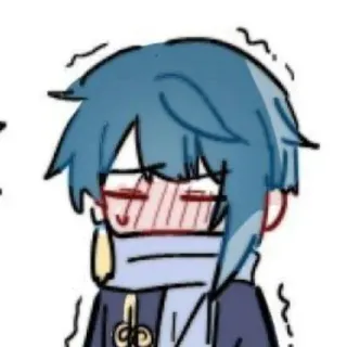 📎 Xingqiu Genshin Impact xingqiu, genshin impact, anime, personaggio videogioco, nervoso, imbarazzato whatsapp sticker