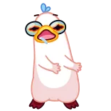 😵‍💫 닭, 만화, 웃긴, 지친, 어지러운, 아픈 whatsapp sticker