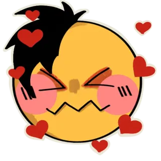 🥰 Emoji, Amore, Cuori, Carino, Giallo, Faccia, Espressione, Arrossire telegram sticker